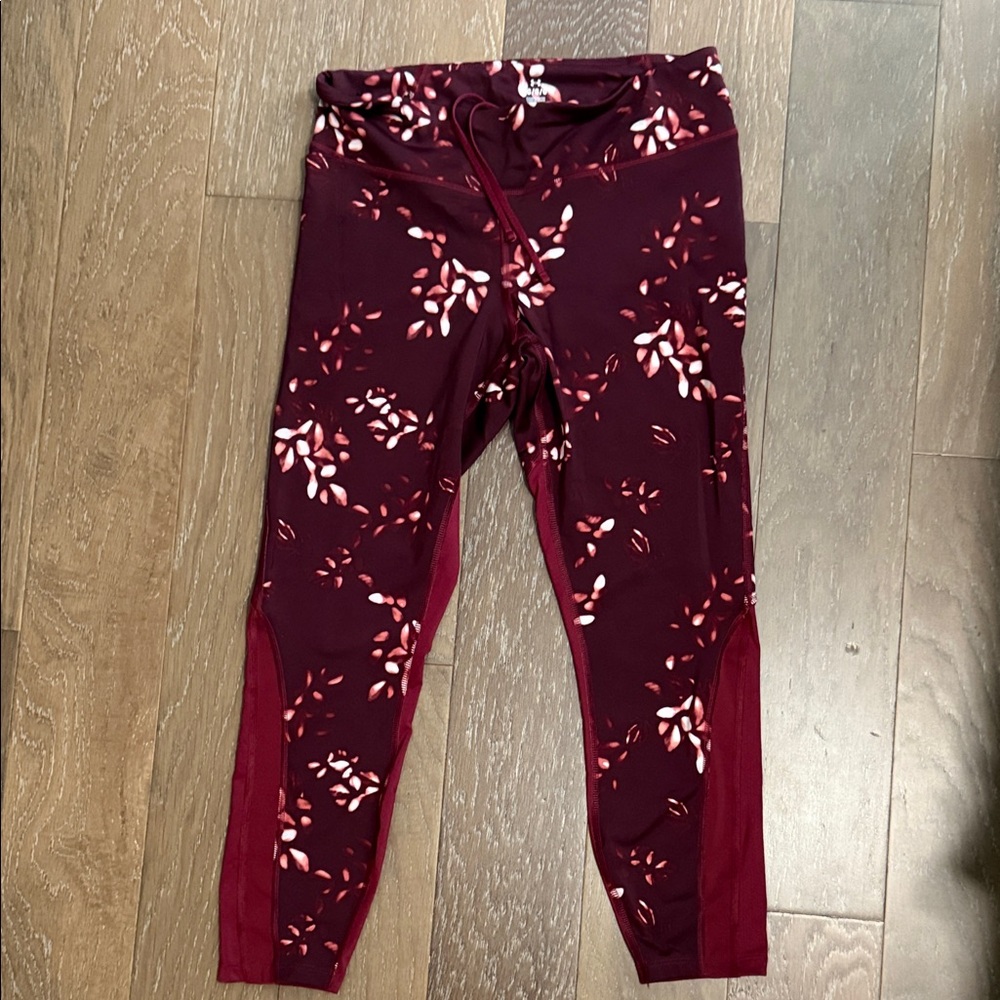 Under Armour Maroon Floral Leggings